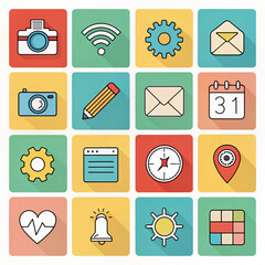 Illustrations / Icons (PNG, Vector) , Design Elements / Icons / Minimalism ,Minimalistic Icon Pack Vector Set