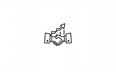 Business Growth Icons. Outline icon set of small business growth: bar chart, arrow up, briefcase, handshake,. High quality