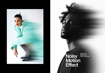 Noisy Blur Poster Photo Effect Mockup