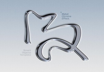 Chrome Text & Logo Effect Mockup