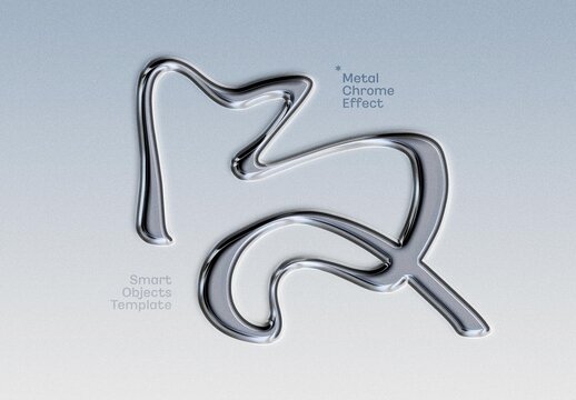 Chrome Text & Logo Effect Mockup