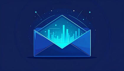 email envelope with graph icon transparent background