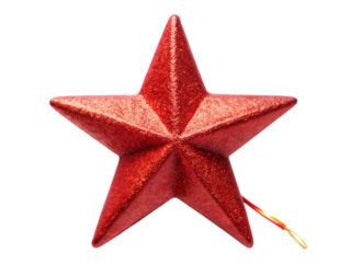 red star with long tail  isolated on white background, PNG. AI Generated