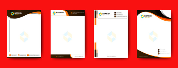 Modern and editable business letterhead design template set. vector