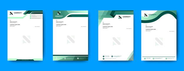 Set of Business Letterhead Template. Editable Company Letterhead Design. vector