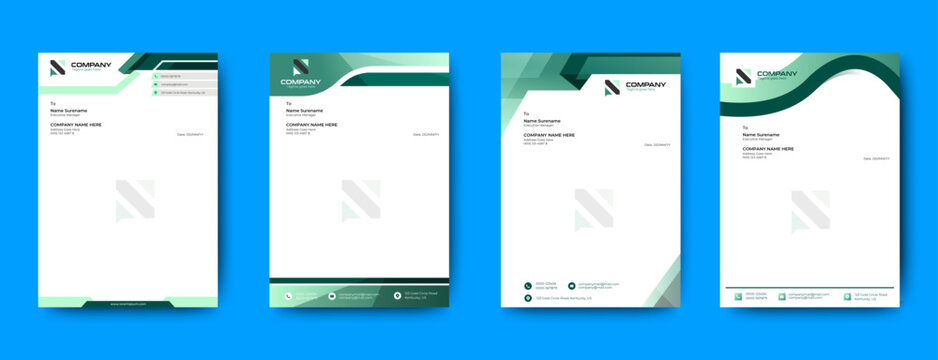 Set of Business Letterhead Template. Editable Company Letterhead Design. vector