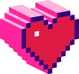 Naklejka na ściany i meble 3d Pixel Heart