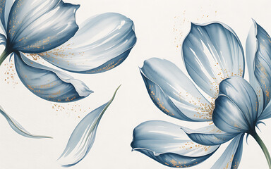 Close-up of Blue Petals with Gold Speckles flowers