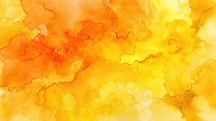 Yellow and orange watercolor abstract artistic paint texture