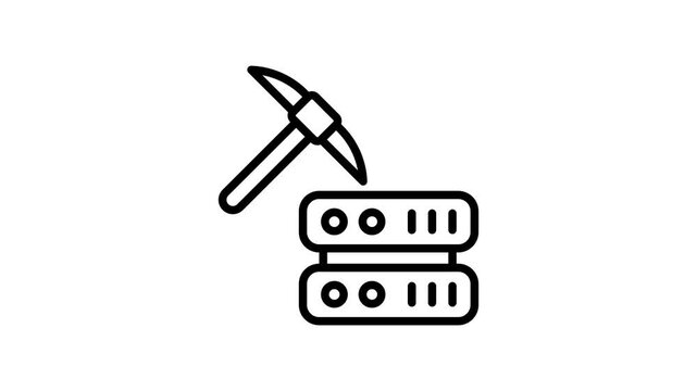 Creative animated icon of data mining, easy to use and download