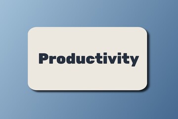 Productivity Concept on Minimalist Card with Modern Blue Gradient Background