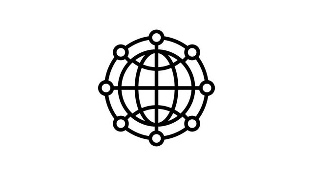 An animated icon of global network in modern style, ready to use vector