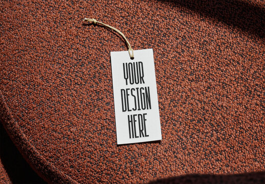 Mockup Of Customizable Vertical Hanging Tag