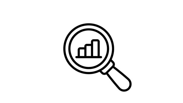 Growth chart under magnifier depicting vector design of business analysis