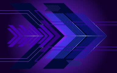 Obraz premium Abstract background. Blue arrow cyber geometric technology futuristic 