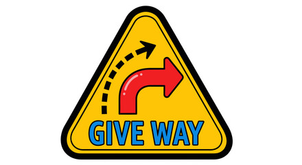 Obraz premium Warning Sign Indicating Mandatory Yield, Illustrating Road Safety Procedures and Directives