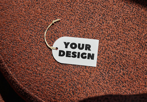 Mockup Of Customizable Horizontal Hanging Retail Tag