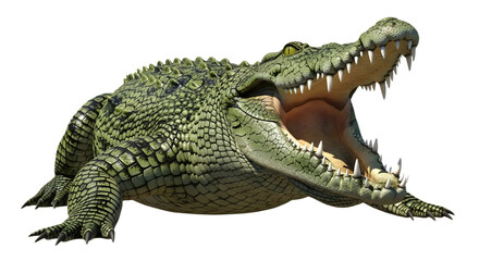 Obraz premium Crocodile with Open Mouth, Wildlife and Danger Concept