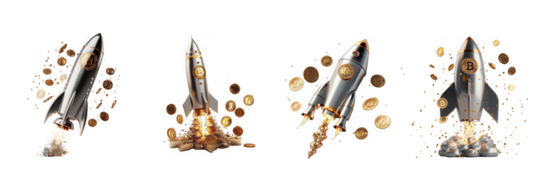 Four broken pencils with scattered gold flakes and fragments on a transparent background