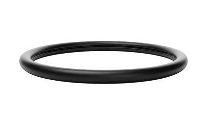 Black O Ring with Subtle Highlights on Black Background circular shape