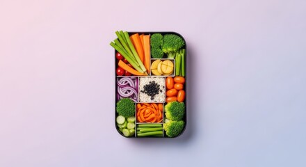 Inspiring Modern Abstract of Sustainable Vegetable Bento Box, Geometric Pattern