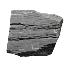 Dark Gray Slate Rock with Horizontal Layers and White Veins stone geology