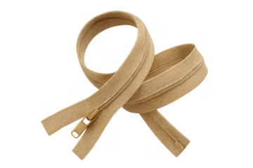 Beige zipper tape fabric fastening for tailoring