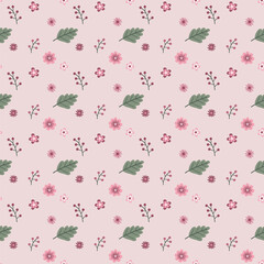 Cute sweet floral pastel seamless pattern background
