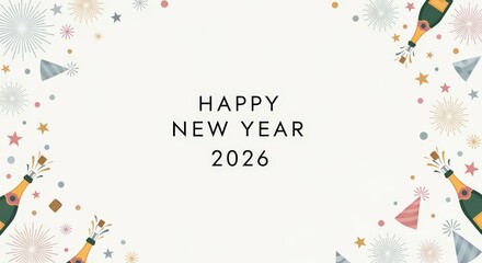 New year celebration 2026 festive event global context holiday atmosphere colorful surroundings joyous vibes for seo impact
