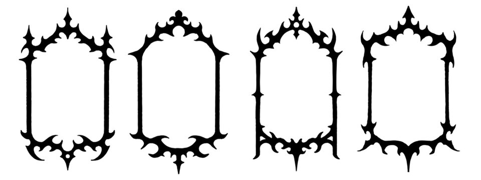 Gothic y2k frame ornament border handrawn