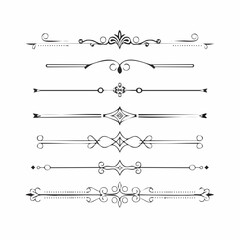 Fototapeta premium Collection of decorative dividers and separators for design.