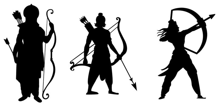 lord Ram silhouette isolated on transparent background