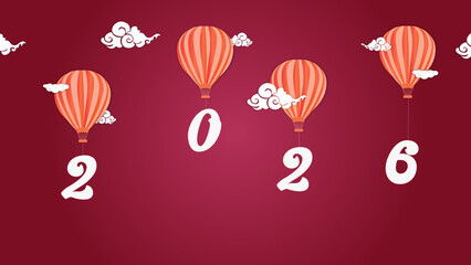 Elegant 2026 New Year Background with Golden Clock on Dark Red – Luxury Celebration Banner Design