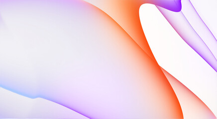 Abstract flowing waves of orange purple and blue light on black background