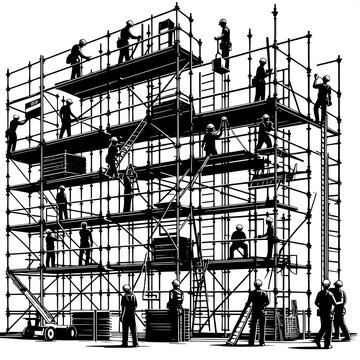 Scaffold and Workers