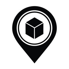 Location Pin With Box Icon