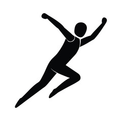 Long Jump Silhouette Icon