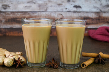 Serving Indian masala tea in glass cups.