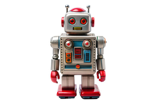  robotic toy robot toy  isolated on white background, PNG. AI Generated