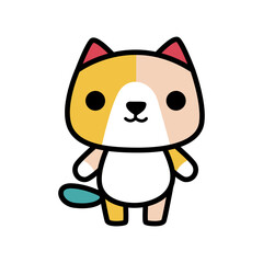 Cute Flat Style Dog Illustration with Playful Puppy Character for Modern Designs