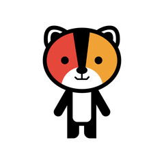 Modern Flat Style Bear Illustration for Digital Use