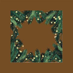 christmas greeting card with christmas tree