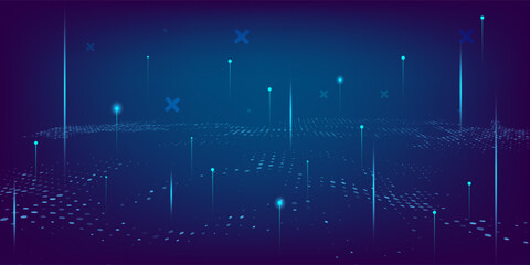 Abstract dot white blue pattern gradient texture technology background.eps10