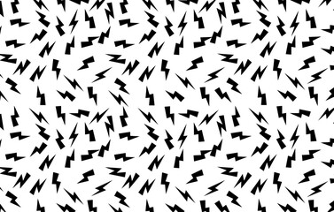Lightning bolt seamless pattern. Thunder bolt repeating wallpaper. Flash thunderbolt ornament background. Blitz strike arrows for poster, banner, graphic design, print. Vector cartoon backdrop
