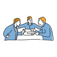 Illustration of Three Businessman Meeting