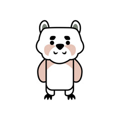 Detailed Flat Bear Illustration with Simple Geometric Shapes for Contemporary Creative Projects