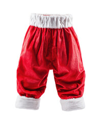 red santa claus costume pants isolated on white or transparent png