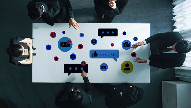 Multiple social media icons, likes, messages, and notifications representing online interaction, engagement, and digital communication Parse - Powered by Adobe