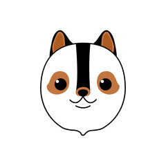 Flat Style Cute Dog Illustration