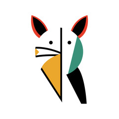 Charming Flat Pet Cat Design Featuring Happy Kitty for Posters and Social Media Content